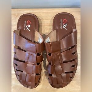 GBX Men's Brown Leather Sandals